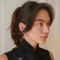 Five Elements / Metal Earrings • Gold & Beige