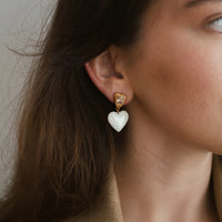 Precious Heart Earrings • Sparkly White