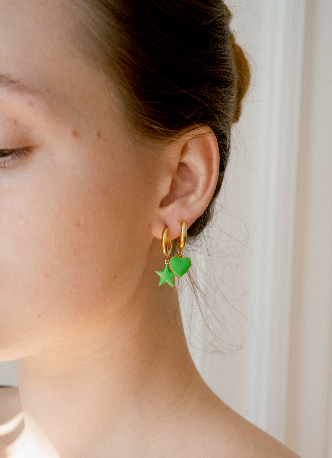 Sparkle Heart & Star / Hoops • Cobalt & Bright Green