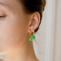 Sparkle Heart & Star / Hoops • Cobalt & Bright Green