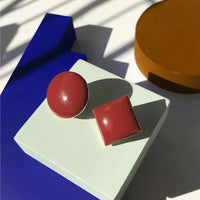 Circle Studs • Maroon