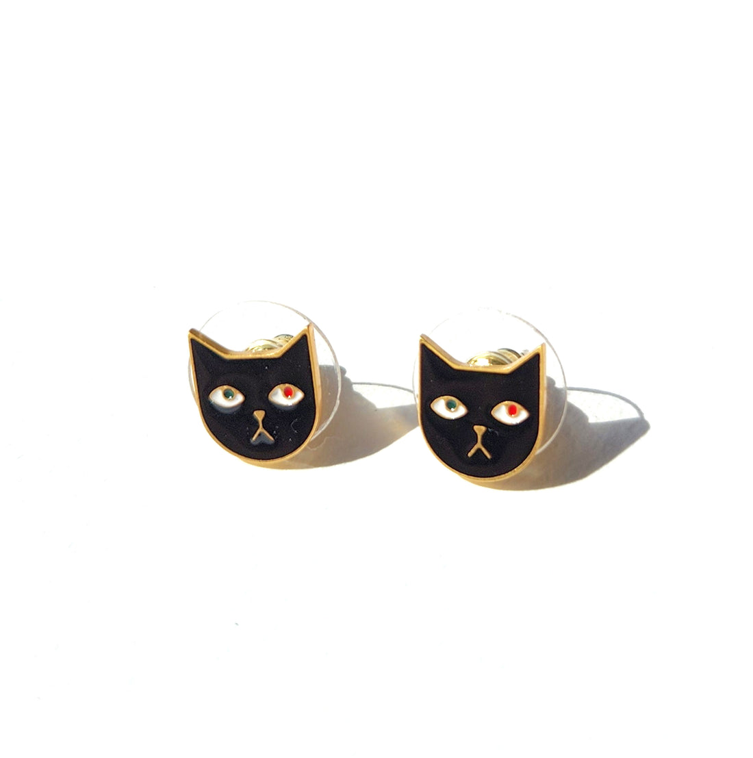 Mini Kitty Tom Earrings • Black