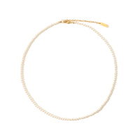 Fuck Yes Crystal Pearl Necklace • Cyan