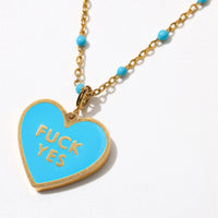 Fuck Yes Necklace • Cyan