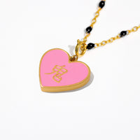 酒/鬼 Alcohol/ Ghost Reversible Pendant • Black/ Pink