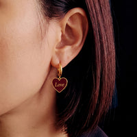 Love/Lust Earrings • Wine/ Black