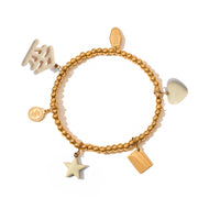 Five Elements / Lucky Metal Bracelet • Gold & Beige