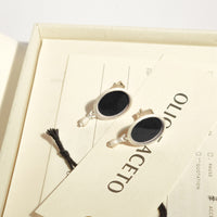 Sterling Silver Onyx Mirror Lake Dangle Earrings