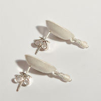 Sterling Silver Onyx Mirror Lake Dangle Earrings