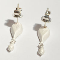 Sterling Silver Onyx Lake Pendant Stud Earrings