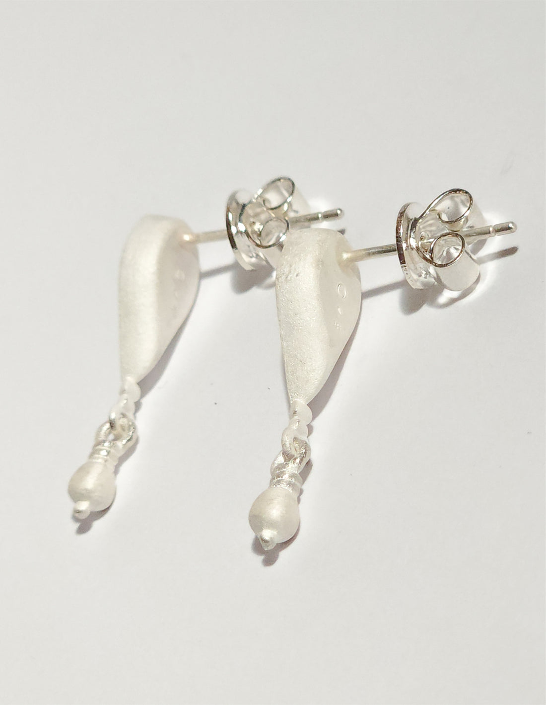 Sterling Silver Onyx Lake Pendant Stud Earrings