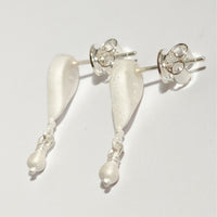 Sterling Silver Onyx Lake Pendant Stud Earrings