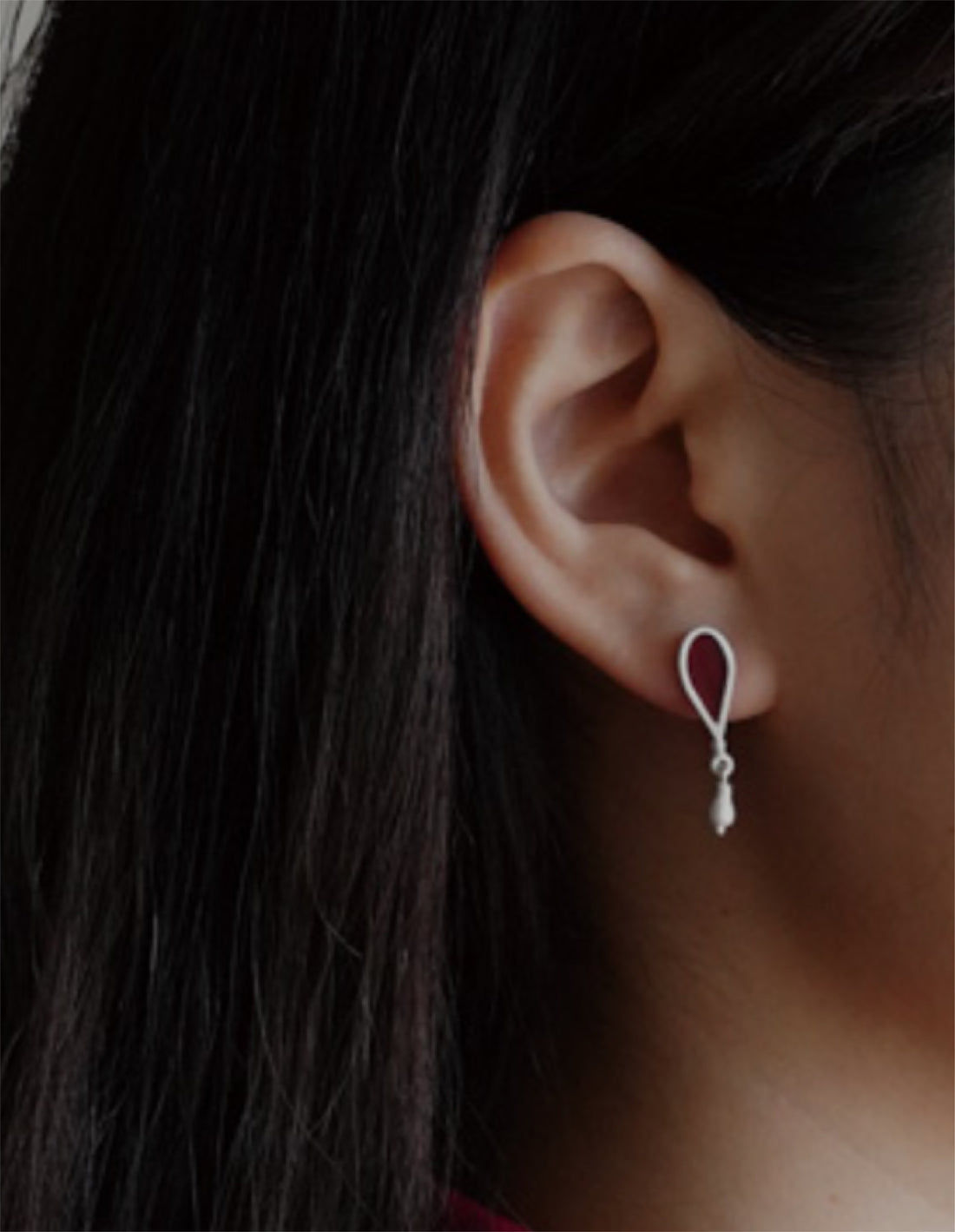 Sterling Silver Onyx Lake Pendant Stud Earrings