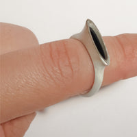 Sterling Silver Onyx Lake Dangle Ring