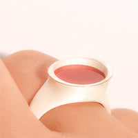 Sterling Silver Red Agate Lake Round Ring