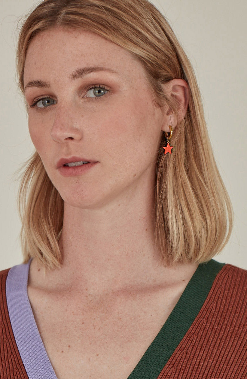 Sparkle Heart & Star / Hoops • Yellow & Orange