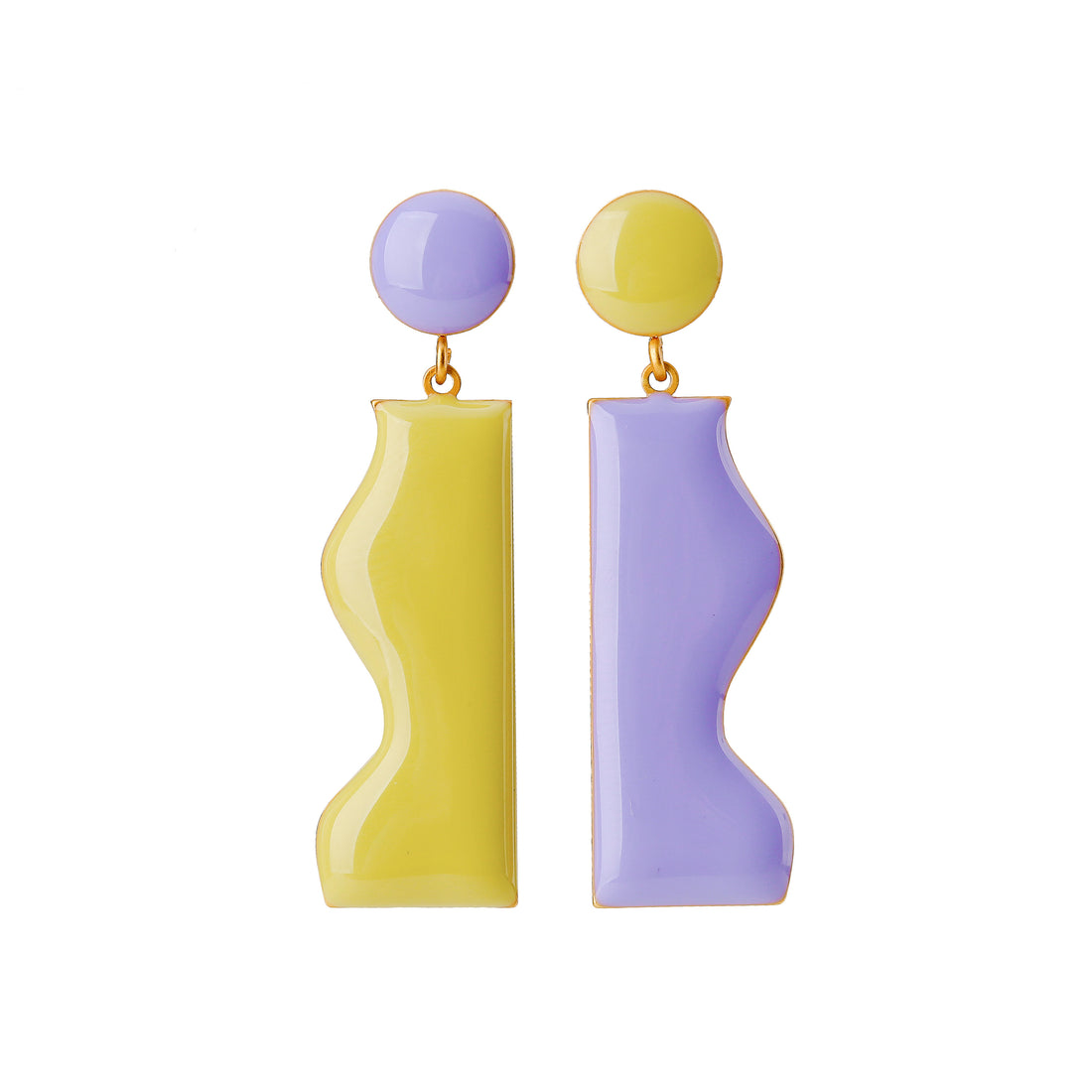 Cliff Earrings on Dots • Lemon & Lilac