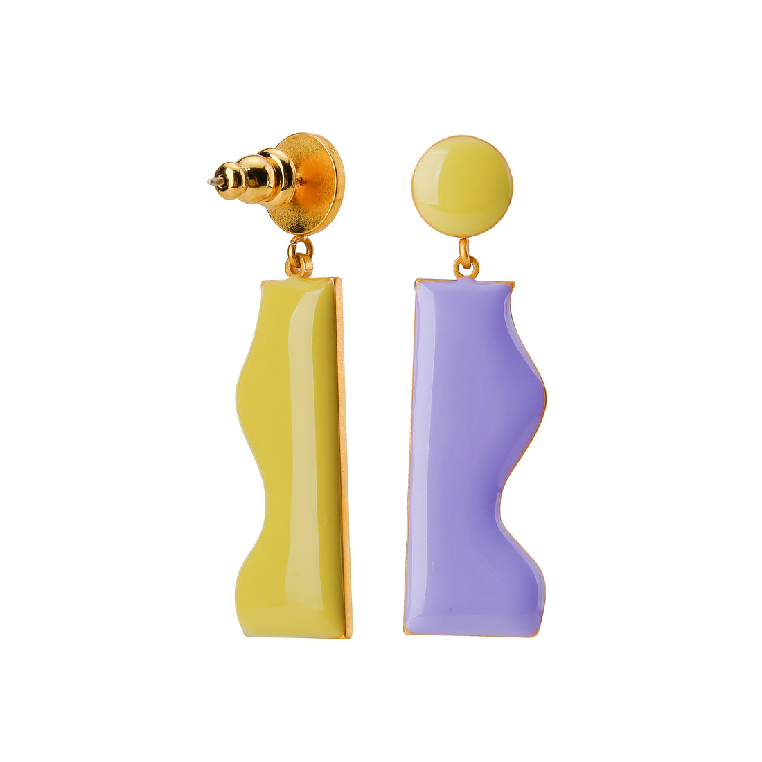 Cliff Earrings on Dots • Lemon & Lilac