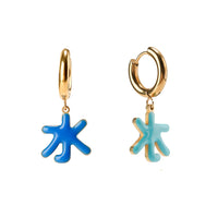 Five Elements / Water Earrings • Cobalt & Cyan