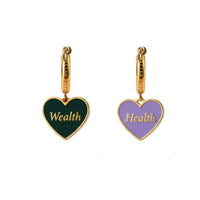 Health/ Wealth Earrings • Green/ Purple