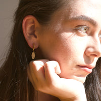 "Yes, I mean no." Key Tag Hoops • Gold