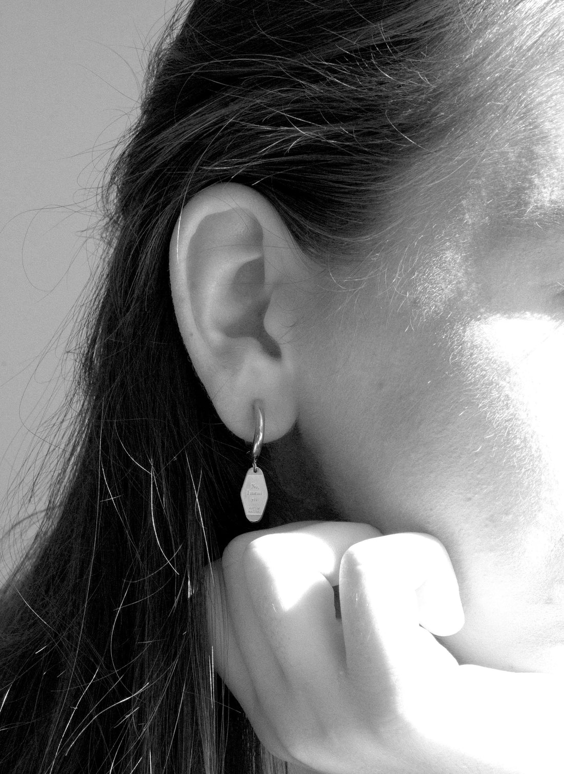 " Yes, I mean no." Key Tag Hoops • Stainless steel