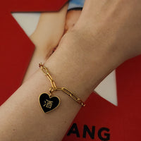 酒 / 鬼 Bracket Bracelet • Black/Pink