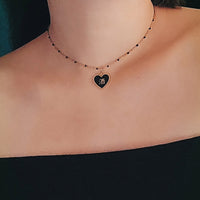 酒/鬼 Alcohol/ Ghost Reversible Pendant • Black/ Pink