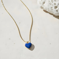 Humble Heart Necklace • Green & Cobalt