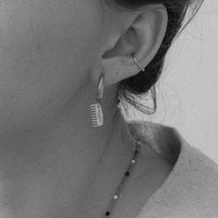 Hello Hair Comb Hoops •Steel