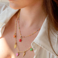 Shining Star Necklace • Red & Pink