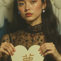 夢/想 Dream/Desire Earrings • White & Cyan
