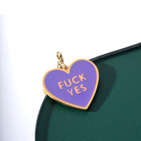 Fuck Yes Pendant • Purple / Reversible