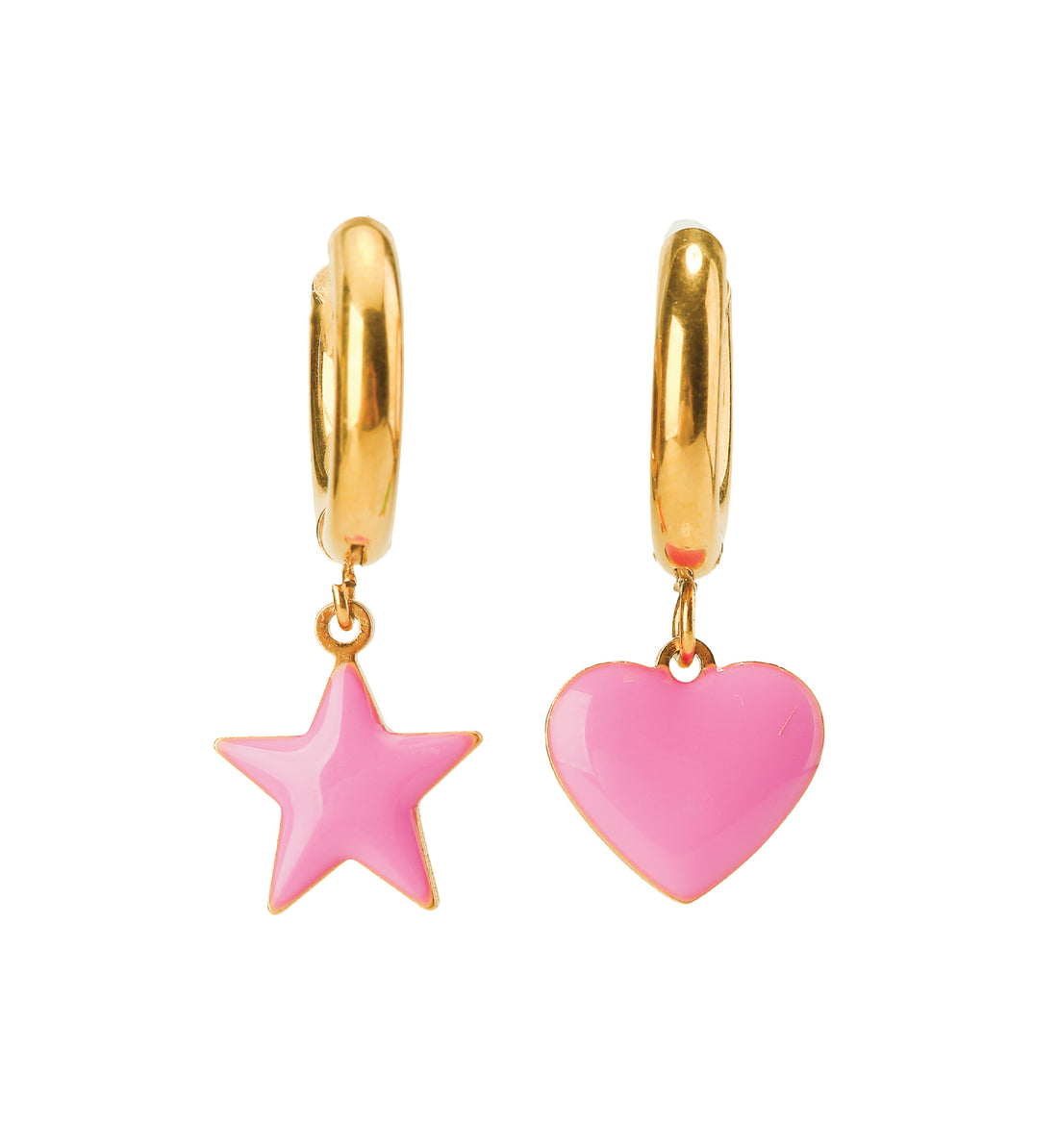 Sparkle Heart & Star / Hoops • Red & Pink