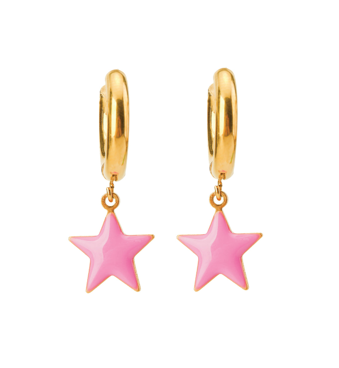 Shining Star Earrings • Red & Pink