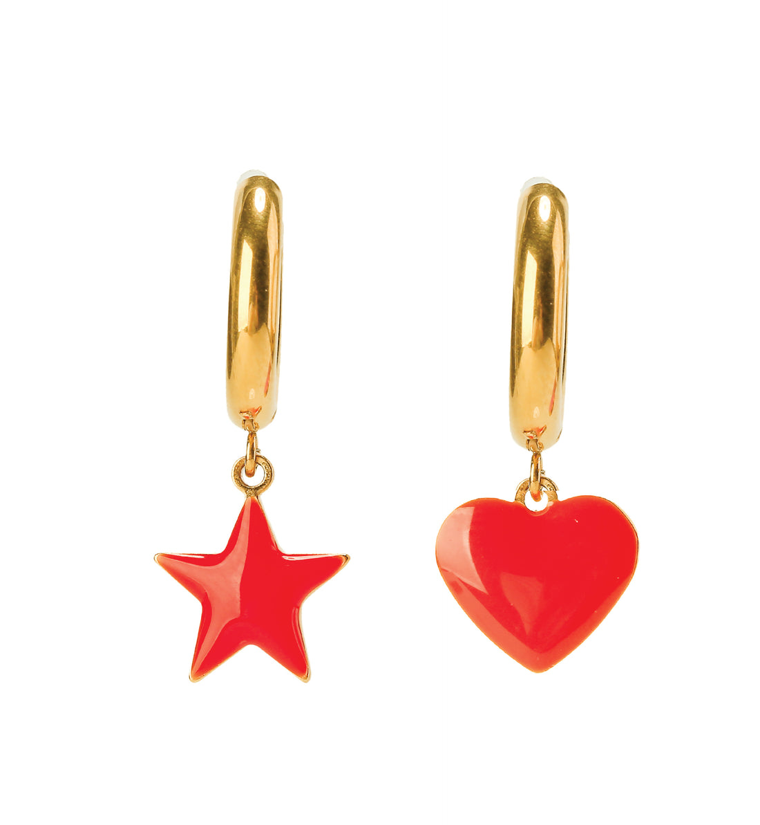 Sparkle Heart & Star / Hoops • Red & Pink