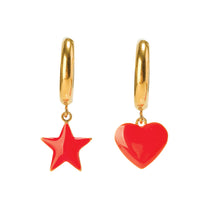 Sparkle Heart & Star / Hoops • Red & Pink