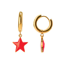Shining Star Earrings • Red & Pink