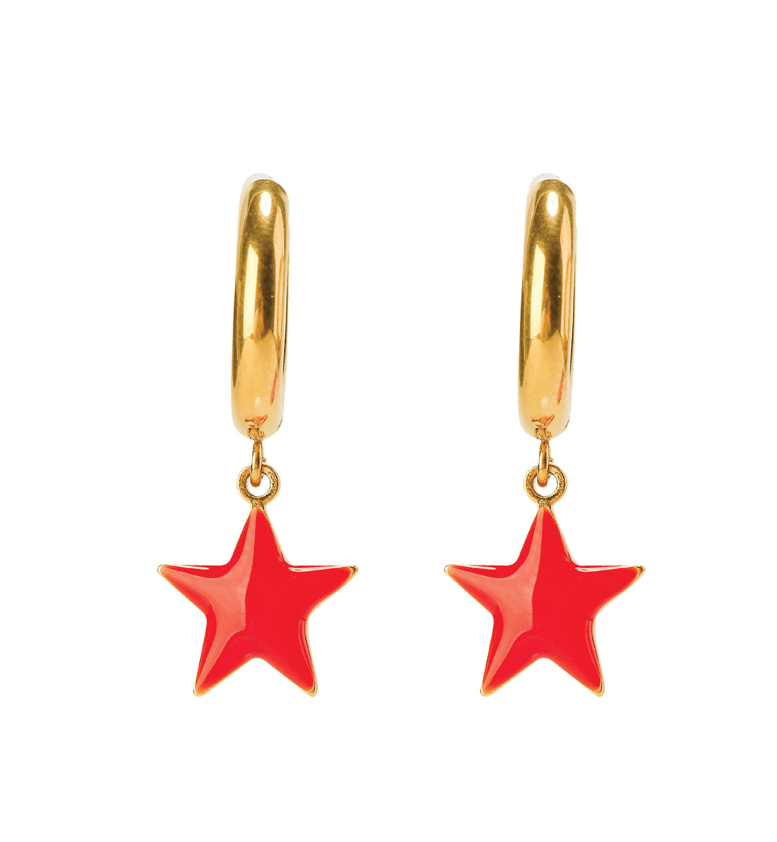 Shining Star Earrings • Red & Pink