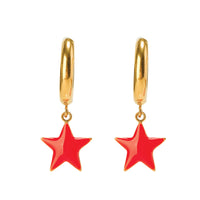 Shining Star Earrings • Red & Pink