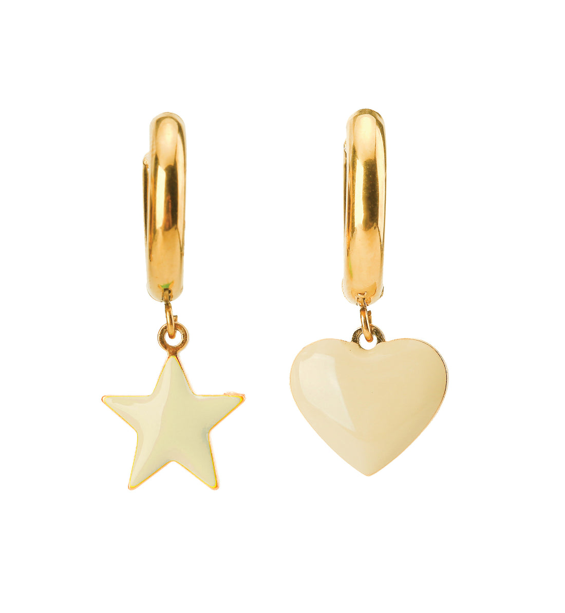 Sparkle Heart & Star / Hoops • Black & Cream