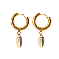 Humble Heart Earrings • Black & Cream