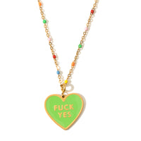 Fuck Yes Pendant • Bright Green / Reversible
