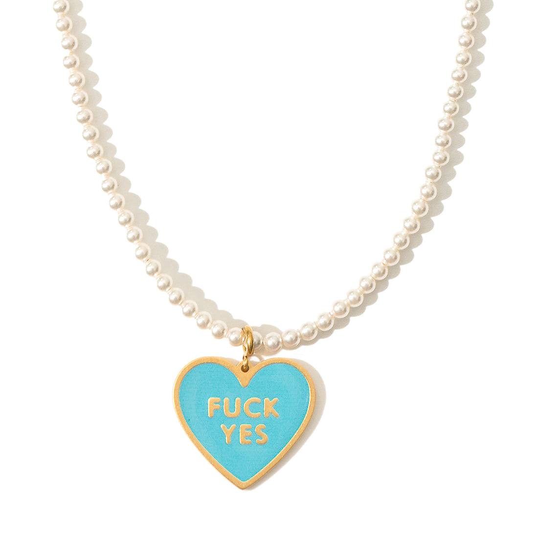 Fuck Yes Pendant • Cyan / Reversible