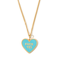 Fuck Yes Pendant • Cyan / Reversible