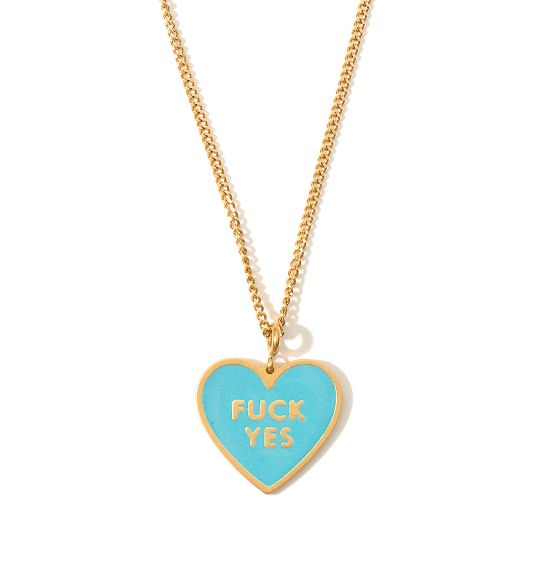 Fuck Yes Pendant • Cyan / Reversible