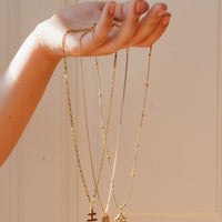 Five Elements / Metal Necklace • Beige & Gold/White