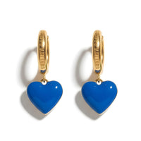 Humble Heart Earrings • Cobalt & Bright Green