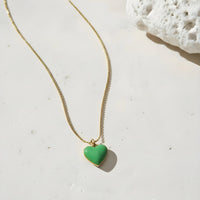 Humble Heart Necklace • Green & Cobalt