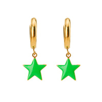 Shining Star Earrings • Cobalt & Bright Green